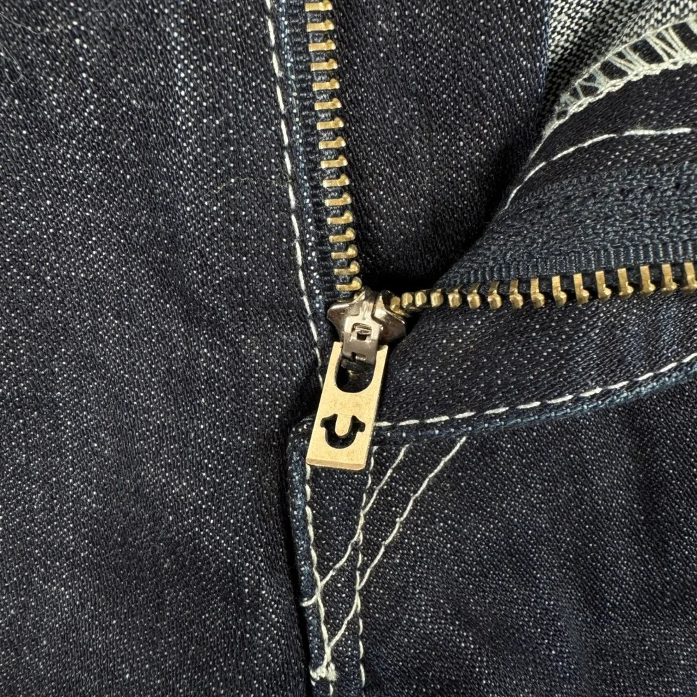 True Religion Ricky Jeans Mens 40 Dark Wash Denim Straight Leg Made in USA 40X35